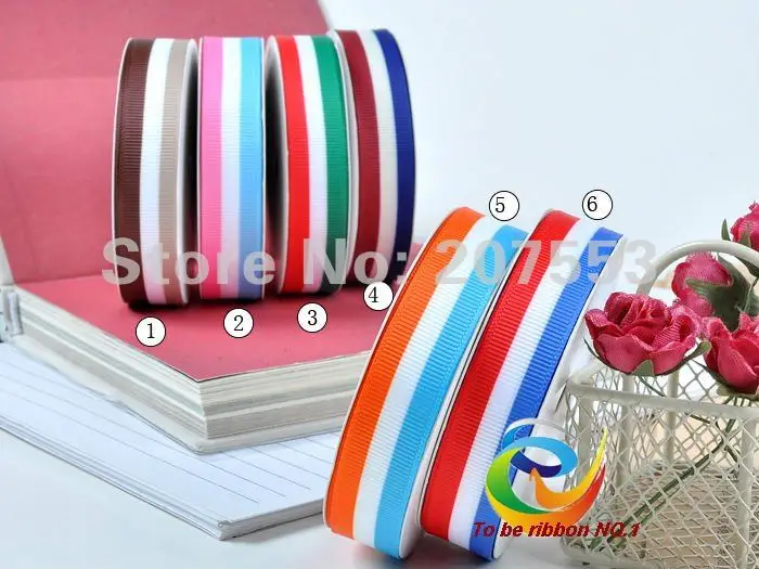 

Free Shipping Wholesale 3/8"(916mm) 100yards Fashion Colorful Erect Stripes printed Grosgrain Ribbon 100% Polyester WY-LX012-009