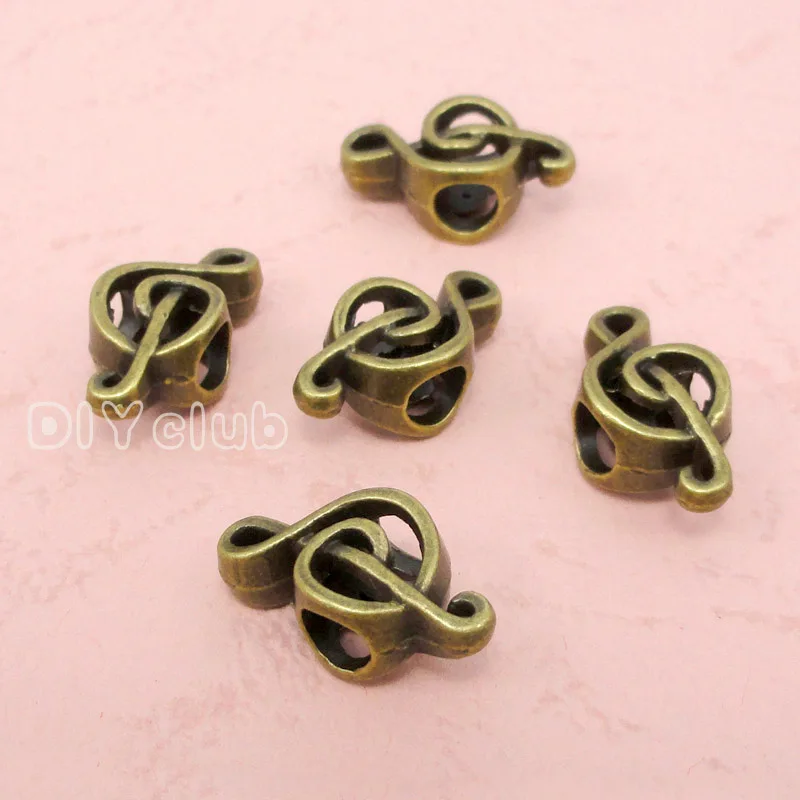 

50pcs-античные бронзовые высокие бусинки, музыкальная бусина 18x9x7мм