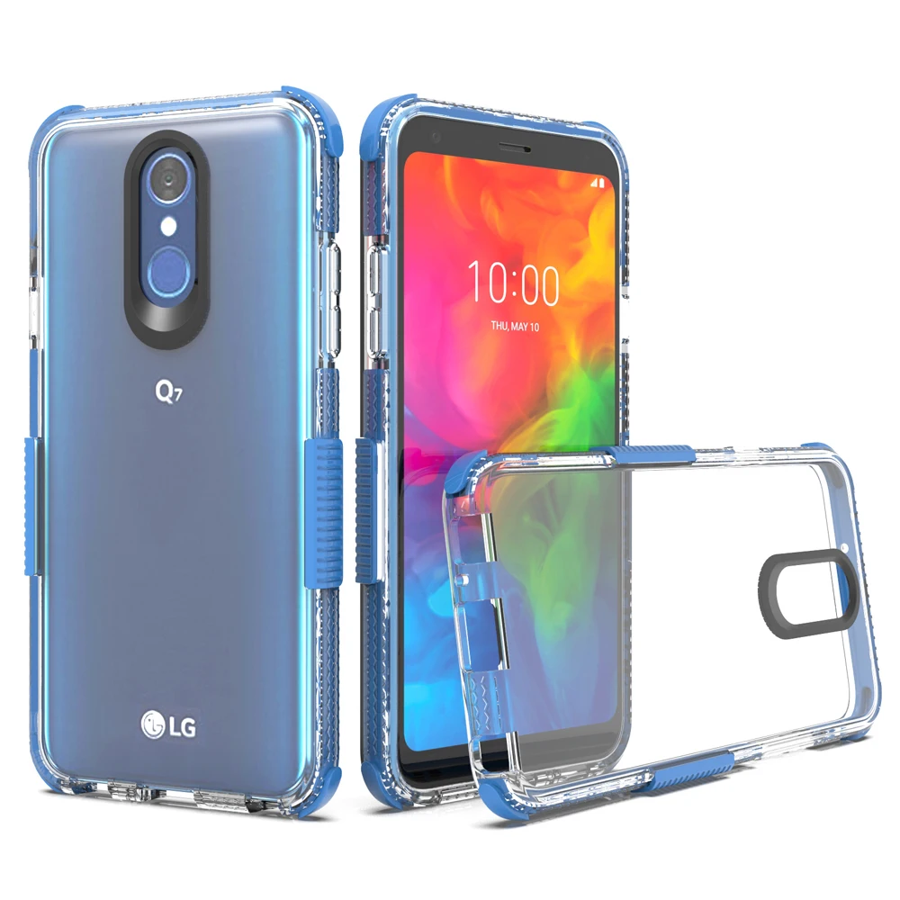 Чехол для LG Q7 тонкий прозрачный чехол жесткий акриловый из ТПУ противоударный