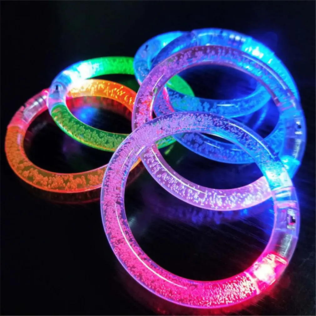 1pcs LED Flash Bracelet Colorful Light Up Bubble Bracelets Party Favors Light-Up Acrylic Bracelet LED Flashing Wristband