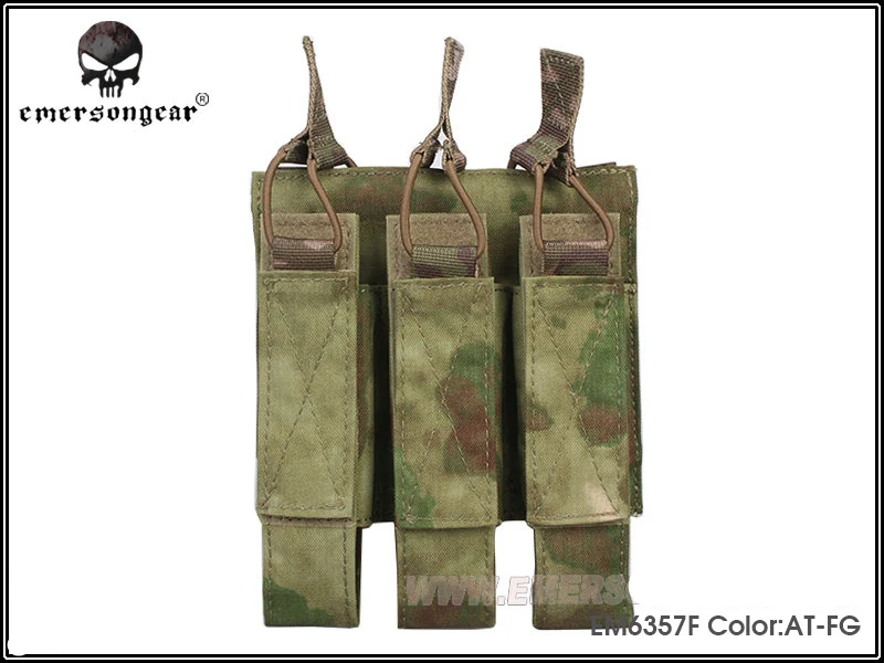 Emerson страйкбол Охота Тактический модульный MOLLE тройной Открытый Топ SMG Mag Чехол EmersonGear журнал Перевозчик для MP5/MP7/KRISS - Цвет: ATFG
