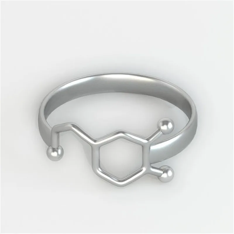 

New Fashion Dopamine Molecule Ring for women Chemistry Neurotransmitter Science Jewelry Ring