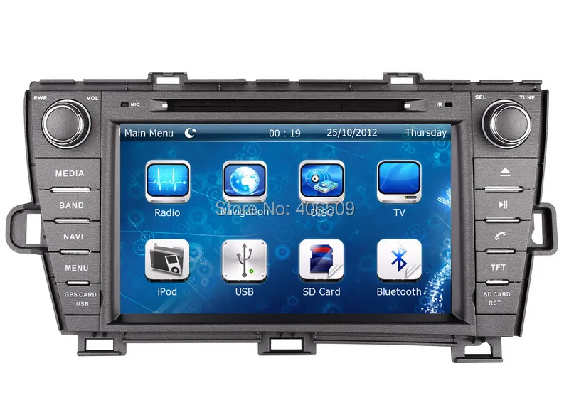В тире dvd-плеер автомобиля gps навигация для Toyota Prius 2009-2013 с радио Bluetooth USB AUX MP3 авто