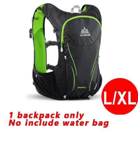 green LXL bag only AONIJIE 5L Женский Мужской жилет для марафона, сумка для воды, водонепроницаемый рюкзак для велоспорта, сумка для воды для кемпинга - Цвет: green LXL bag only