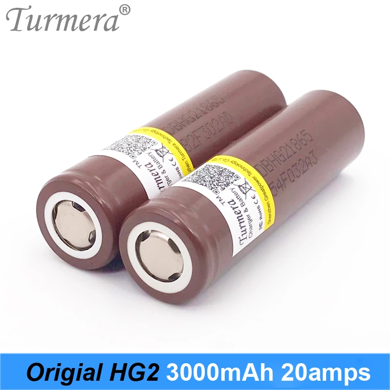 Аккумулятор Turmera 18650 hg2 3000 мАч батарея 20a электронная сигарета мод батарея для отвертки аккумуляторные инструменты