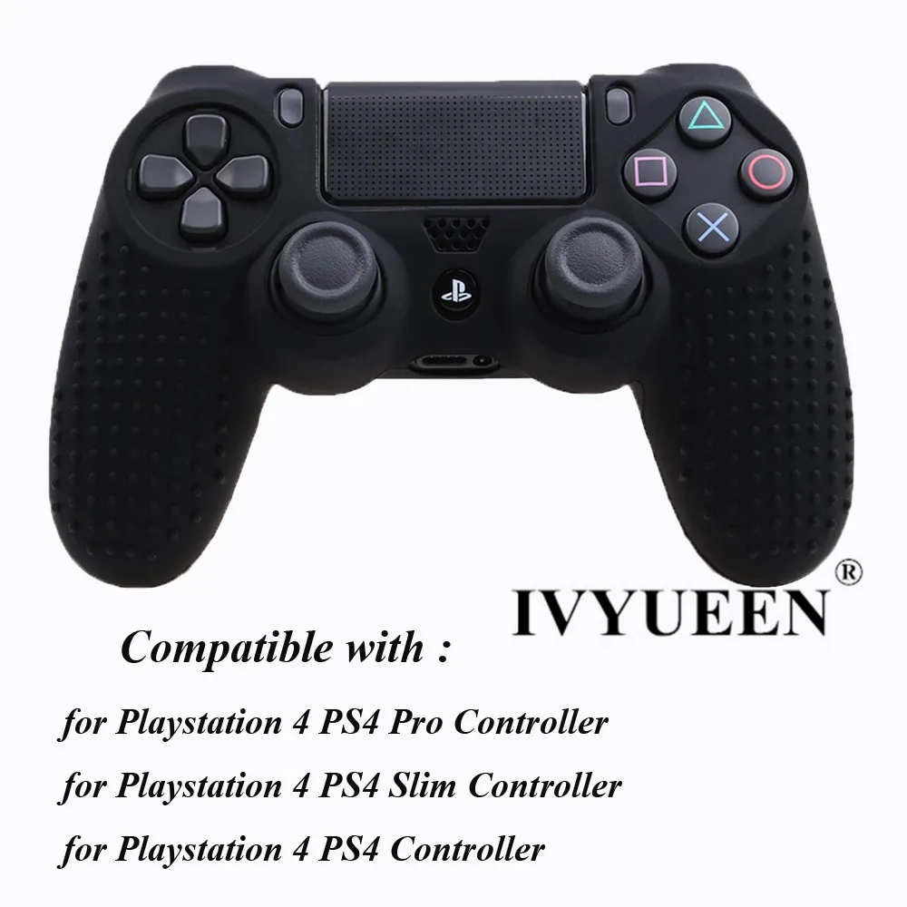 IVYUEEN для sony playstation 4 Dualshock 4 PS4 Pro Slim контроллер силиконовый чехол защитная кожа и аналоговые ручки