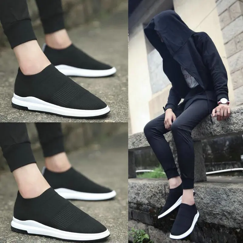 Кроссовки-носки мужские сетчатые дышащие Повседневные вязаные плоская подошва