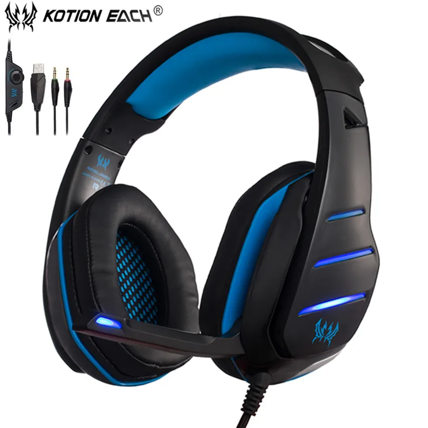 KOTION EACH GS800 лучшие Проводные Игровые наушники Басовый шлем Компьютерная гарнитура