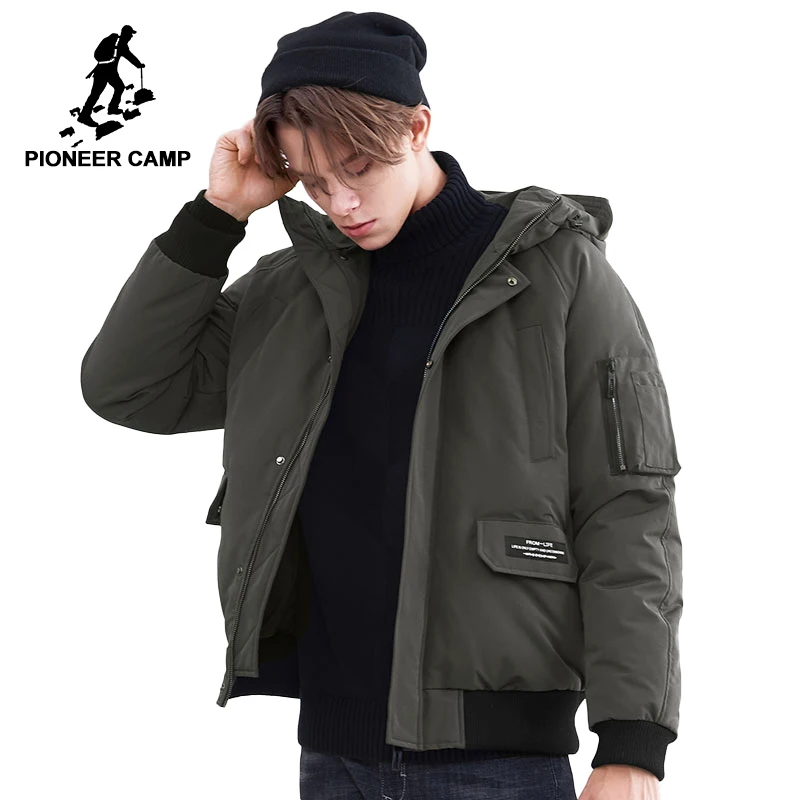 Мужская зимняя куртка Pioneer Camp модная Толстая теплая армейского зеленого цвета