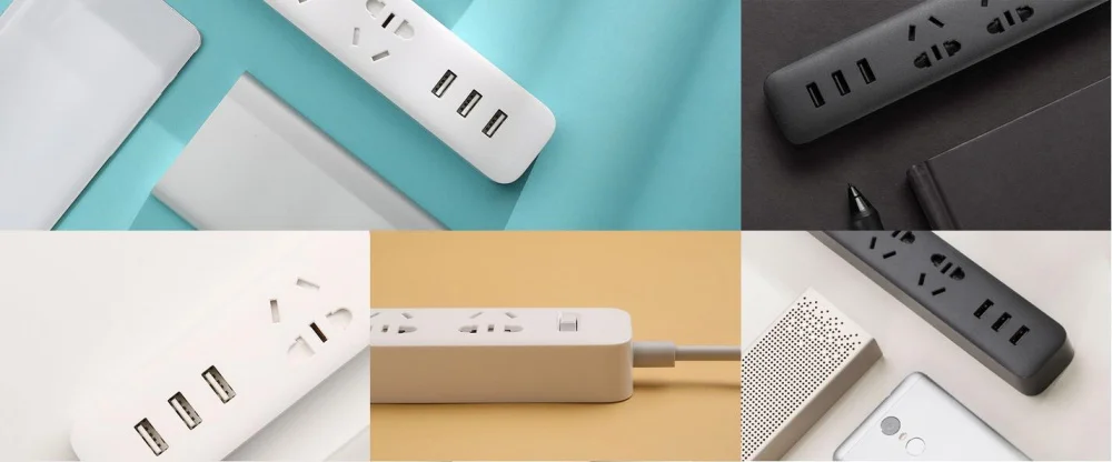 Xiaomi Мощность полосы быстрой зарядки 2500 Вт 10A 250V 3/5/6 Порты и разъёмы с USB гнезда штепсельной вилки Смарт перегрузки Мощность полосы для Xiaomi Smart D5