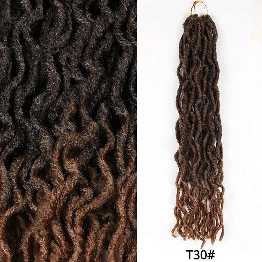 AliLeader 1" 18" Натуральные Искусственные локоны в стиле Crochet косичка 20 прядей ombre Nu Locs крючком косички синтетические африканские волосы, наращивание - Цвет: T1B/30
