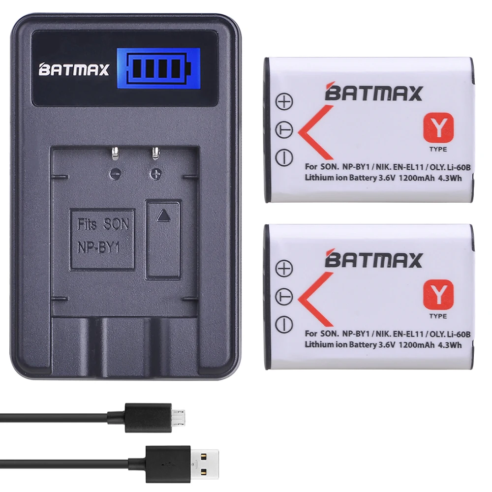 Bateria + Carregador Peças Np-by1 En-el11 Li-60b Dli-78 Sony Db-l70 Nikon Coolpix S550 S560 Usb Lcd np By1 2