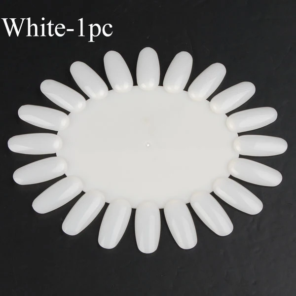 White-R-1Pc Накладные ногти пластиковые веерообразные накладные ногти акриловые натуральные прозрачные черные накладные ногти для ногтей - Цвет: White-R-1Pc