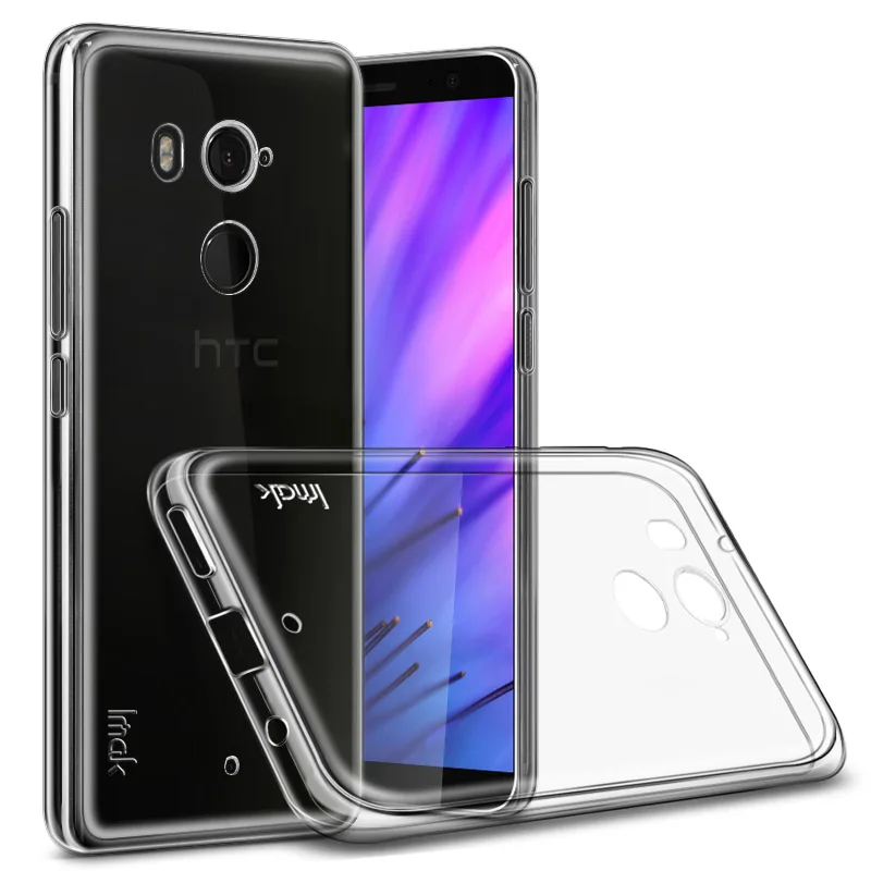 IMAK Ultra Thin Soft TPU Case For HTC U11 Plus Transparent Back Cover Skin for Dual Sim Silicone + Screen Film |