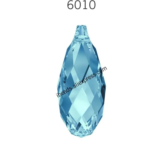 1 шт.) Кристалл от Swarovski 6010 Briolette кулон сделано в Австрия Свободные Стразы для изготовления ювелирных изделий своими руками - Цвет: Aquamarine 202