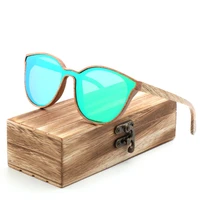 2018 new fashion polarized wooden women sunglasses cats eye full mirror luxury handmade men bamboo wood sun glasses with box