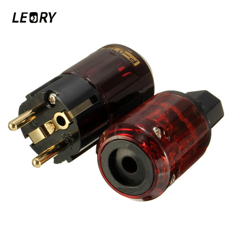 LEORY позолоченный C 07P IEC аудио разъем P 079e ЕС питания HiFi латунь Ac шнур Вилки для
