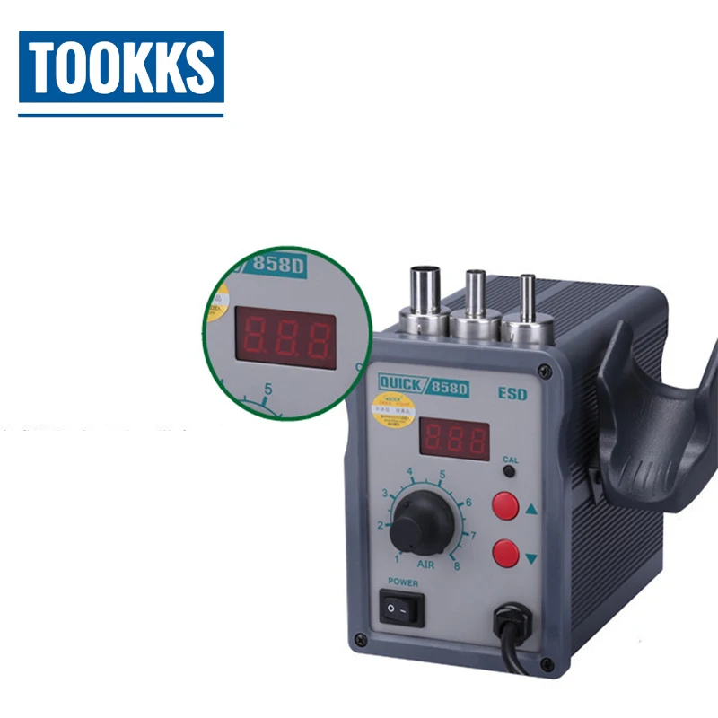 Бессвинцовый тепловой фен QUICK 858D светодиодный цифровой термопистолет с