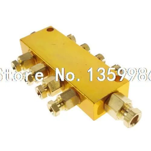 Латунный 4 канальный Регулируемый распределитель масла клапан коллектор блок 6