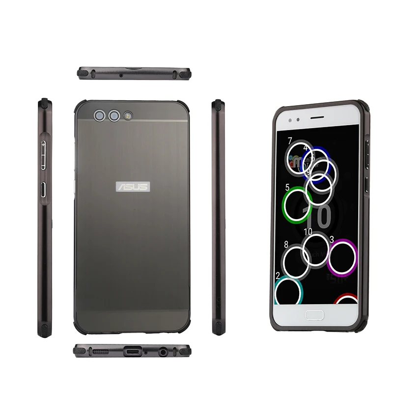 Pretty Girl's Happy Life For Asus Zenfone 4 Case Aluminum Metal Frame+Wire Drawing Effect Acrylic Cover |