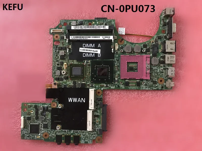 Kefu для DELL XPS M1330 Материнская плата ноутбука 0PU073 intel чашка G86 631 A2 CN DDR2 100%