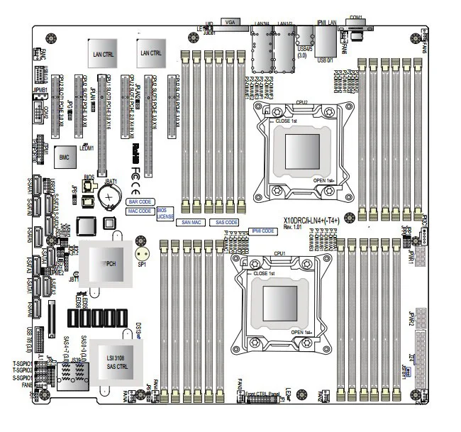 

OEM X10DRC-T4 + 2011E5v3v4 24 * DDR4 server motherboard 40 Gigabit Ethernet port X540