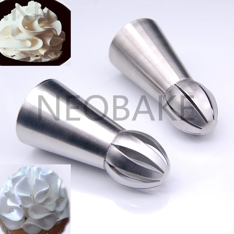 

2PCS/SET Sphere Ball Shape Cream Stainless Steel Icing Piping Nozzles Pastry Tips Cupcake Buttercream Bakeware Bake Tool