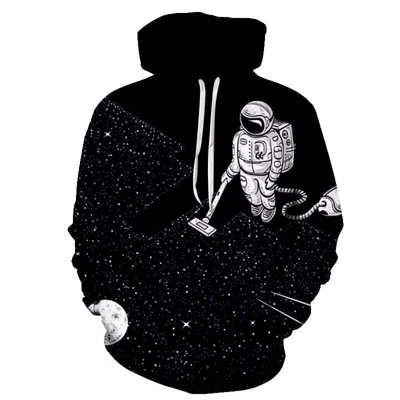 Мужские/женские толстовки с капюшоном и принтом звезд туманность свободные