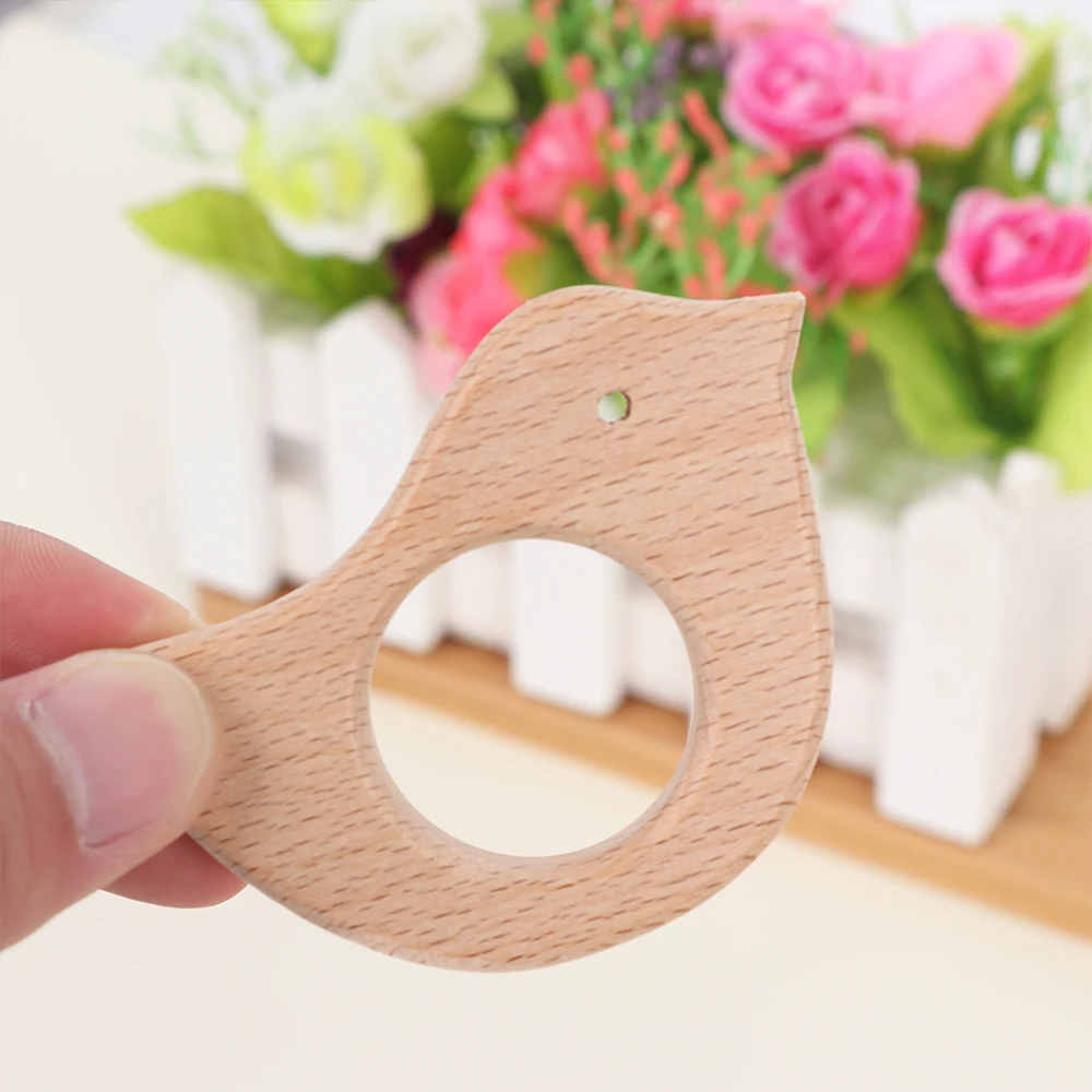1 шт. деревянные DIY деревянные подвесные игрушки для прорезывания зубов Babygum милая форма животного пищевые материалы органический жевательный подарок детские игрушки для зубов
