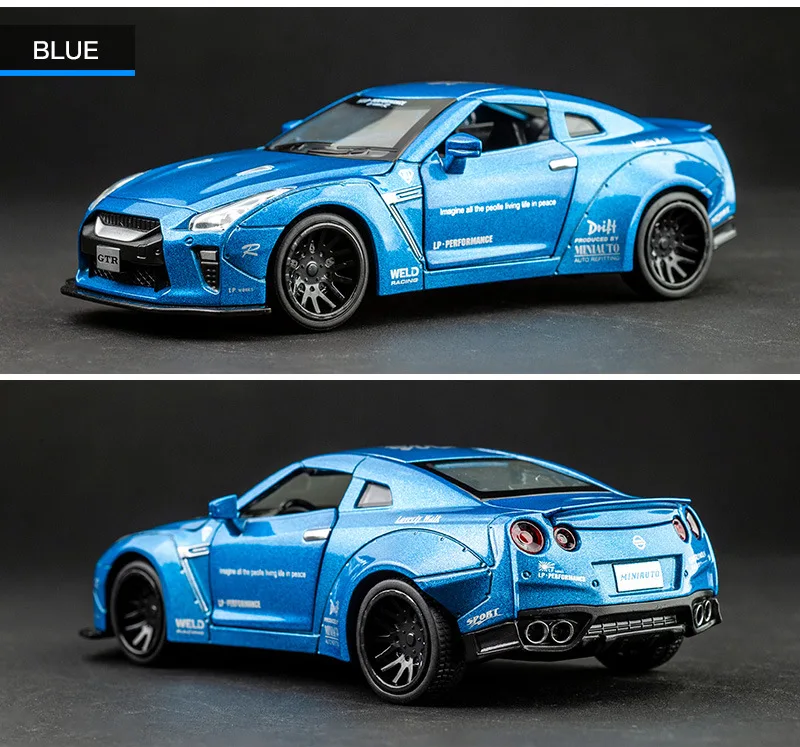 1:32 моделирование Nissan GTR соревнование сплава автомобиля модельная форма-литье игрушечный автомобиль детская откатная вспышка супер-бегущая машина игрушка
