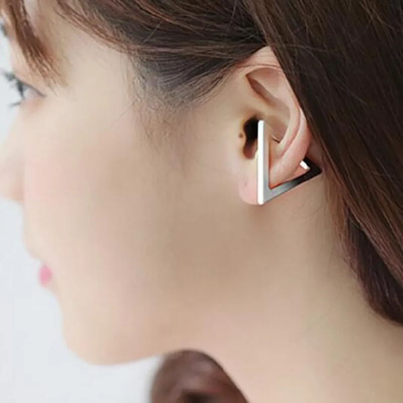EK632, модные, новые, Bijoux Brincos, геометрические, треугольные, клипсы для ушей, серьги-манжеты для женщин, ювелирные изделия, подарки Orecchini Pendientes