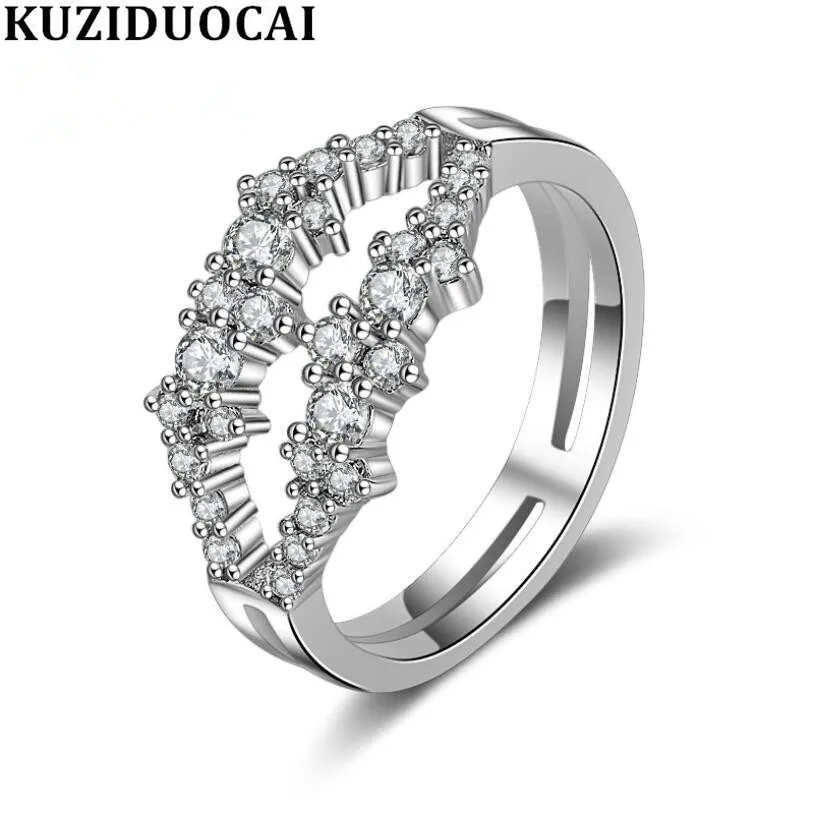 Kuziduocai новые модели из нержавеющей стали в форме губ Свадебные Кольца для невесты