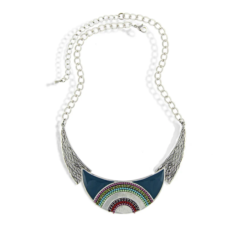 

HONGYE New Fashion 2022 Moon Collars Vintage Ethnic Colorful Enameling Beads Statement Choker Necklaces For Women Retro Jewelry