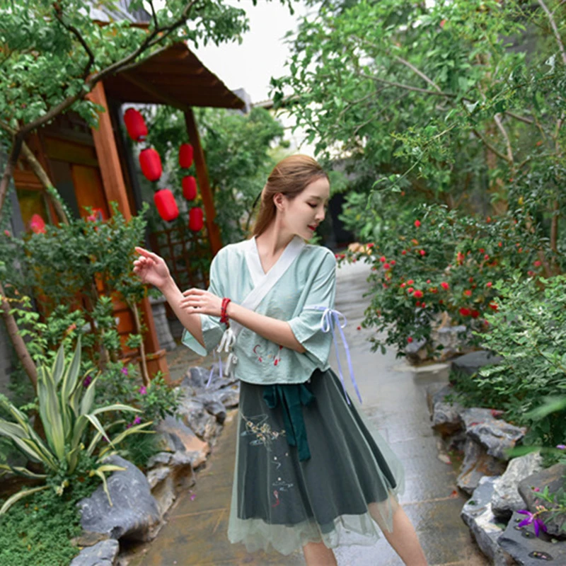 

Chinese Dress Traditional Ancient Han Dynasty Princess Clothing National Hanfu Outfit Stage Dress Summer Skirt Hanfu SuitDQS1640