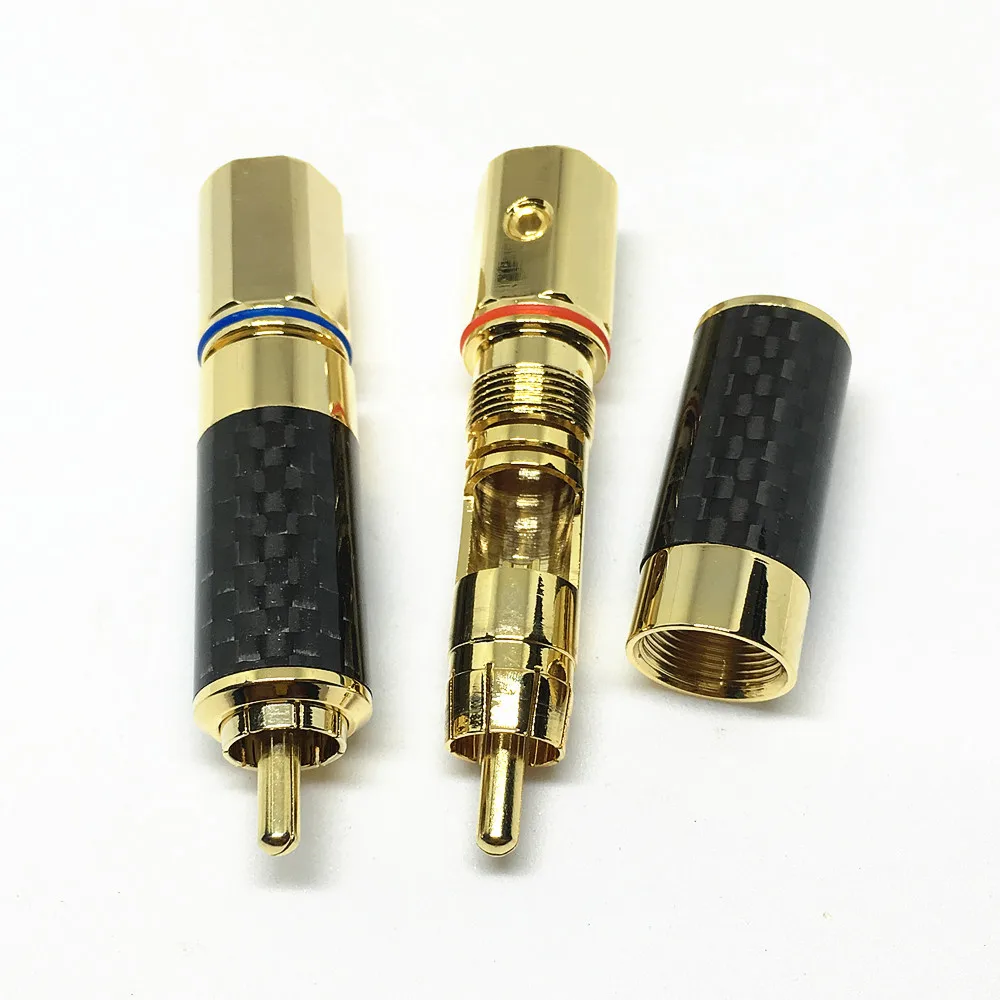 8 шт. Audiophile эвтектическая Медь 24 К позолоченный RCA штекер провода разъем припоя