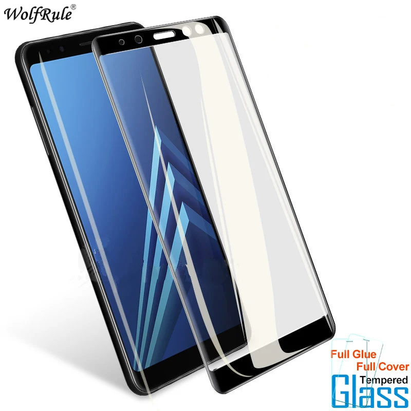 Стекло для Samsung Galaxy A8 2018 защита экрана полное клеевое покрытие закаленное стекло