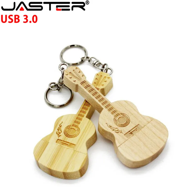JASTER USB 3 0 (бесплатный логотип на заказ) ручка-накопитель в форме гитары деревянная