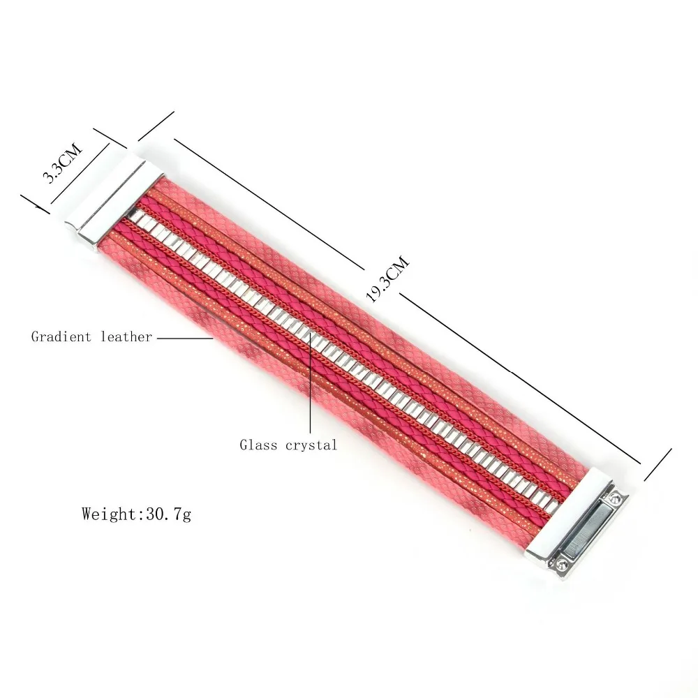 ZG милый браслет ручной работы многоцветная веревка кристалл удача для женщин