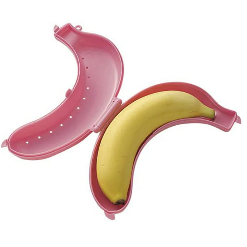 3 Colors Fruit Banana Lunch Container Storage Case Protector Box Holder Kitchen Tools Plastic Organizer | Дом и сад