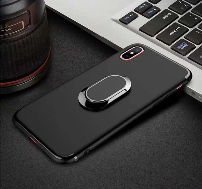 ТПУ кремния Матовая Мягкий чехол для iPhone X 8 Plus с гибкий магнитный Металл Телефон