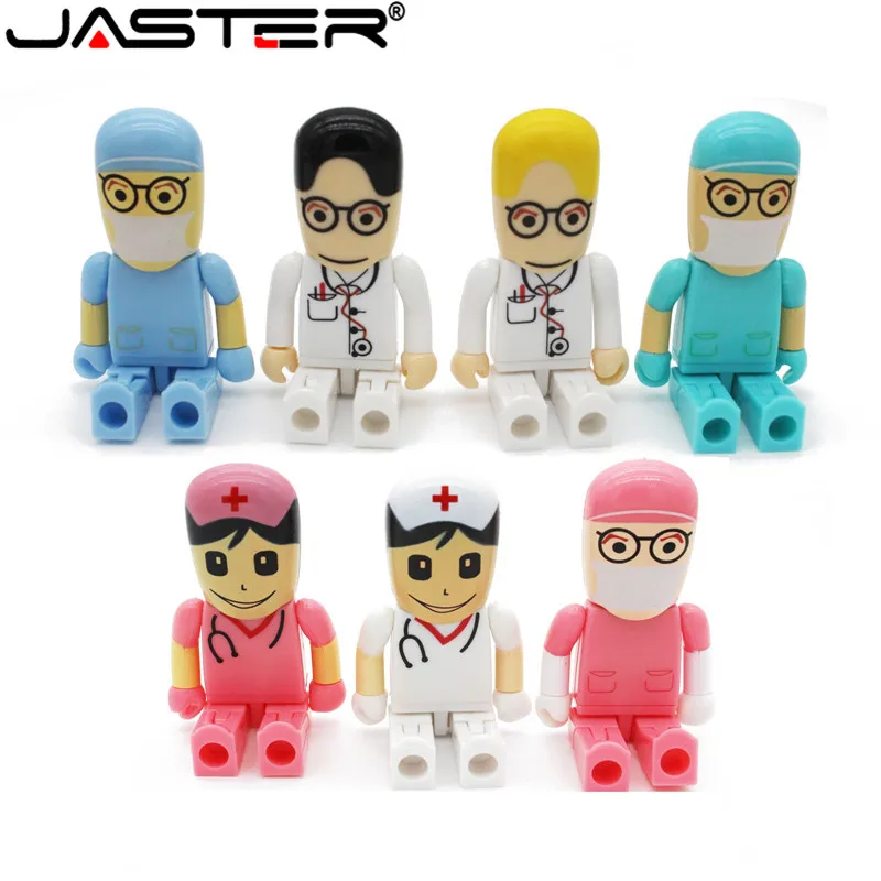 

JASTER Plastic U disk Doctor Nurse models USB 2.0 Flash Memory Stick pendrive 4GB 8GB 16GB 32GB dentist USB Flash Drives