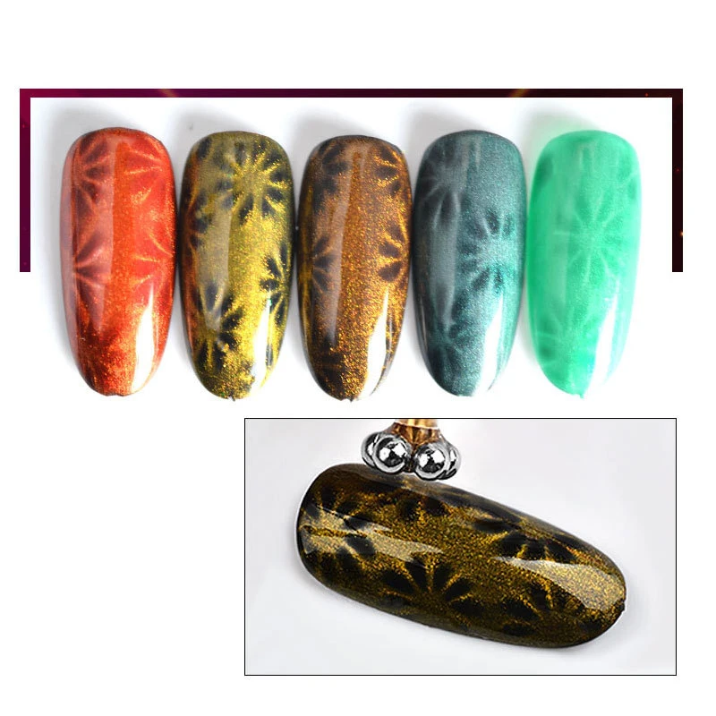Новинка 1 шт. двойная головка для дизайна ногтей кошачий глаз Магнитный цветочный