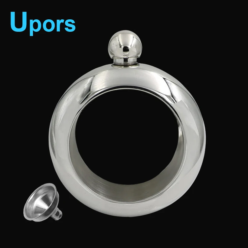 UPORS Heupfles Armband 3.5 oz 304 Rvs Bangle Heupfles Set voor Alcohol Whiskey Wijn Fles Met Trechter