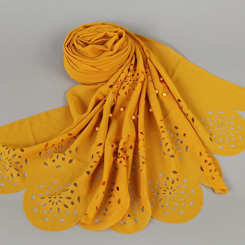 Женские шифоновые шали с пузырьками и жемчугом шаль цветочными бусинами