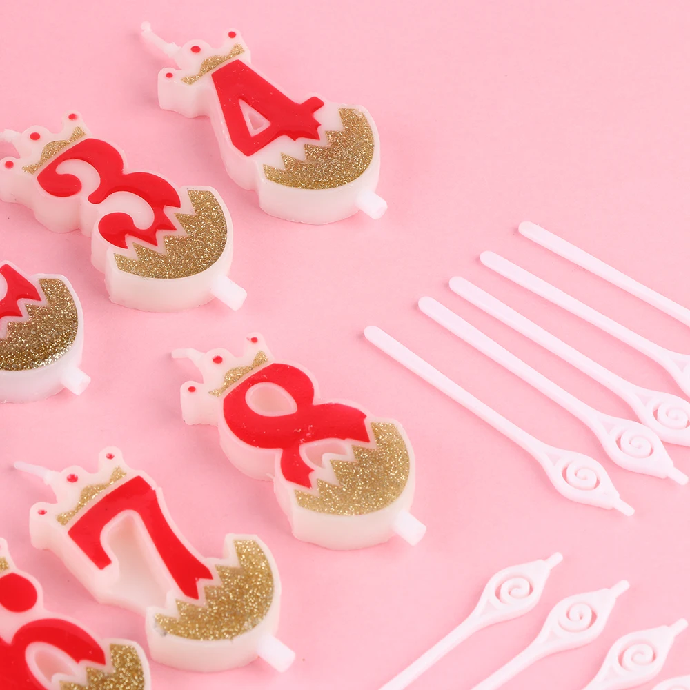 1 шт. 0 9 Топпер для торта кекс на день рождения свадьбу цифровые коронные свечи