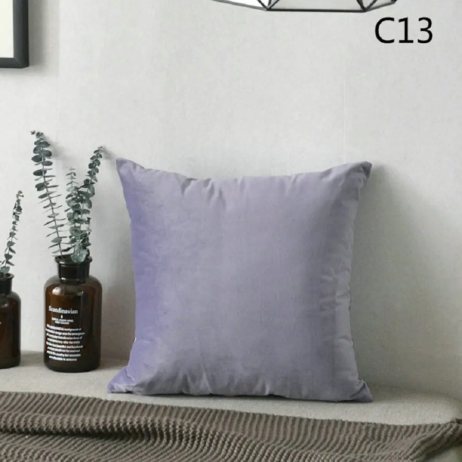 C13 Супер мягкий Бархатный Чехол для подушки 30x50/40x40/45x45/40x60/50x50/55x55/60x60 см, наволочка для дивана, декоративный чехол для подушки - Цвет: C13