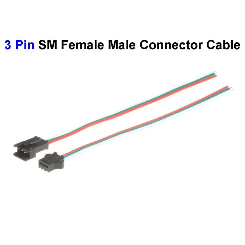 300 пара 3 булавки 22AWG SM коннектор провода кабель штекер для светодиодный драйвер