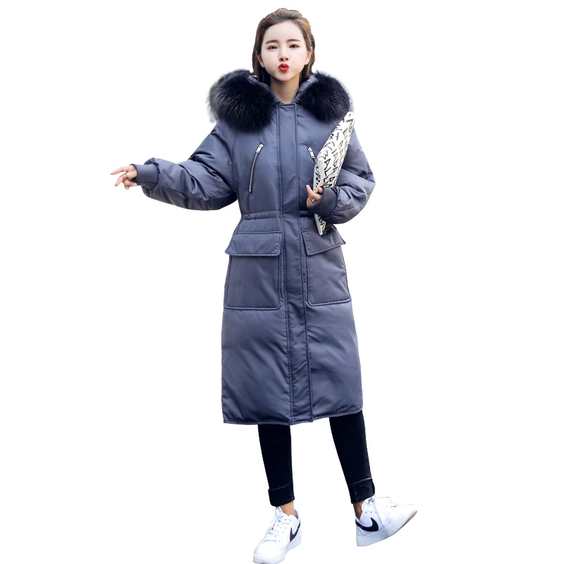 Зимнее пальто KMETRAM женская толстая куртка на белом утином пуху воротник из