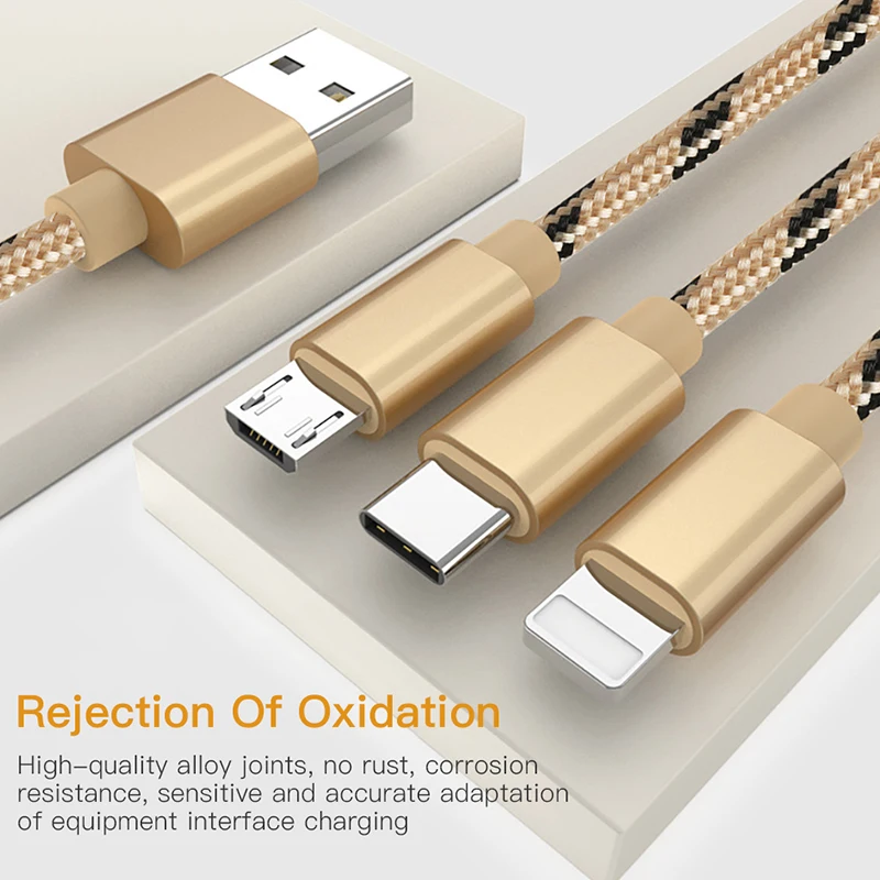 ! ACCEZZ 3 в 1 USB кабель 2A зарядный Micro usb type C освещение для iPhone XR XS MAX зарядное