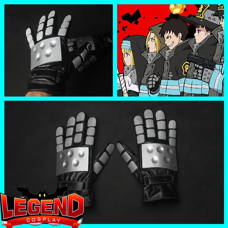 Перчатки для косплея из аниме Fire Force Shinra Kusakabe одежда команды реквизит аксессуары |